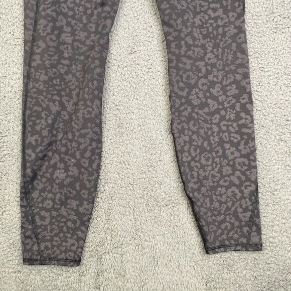 Athleta Rainier Tight Womens Small Reflective Leopard Legging Black Gray Stretch - Picture 11 of 11